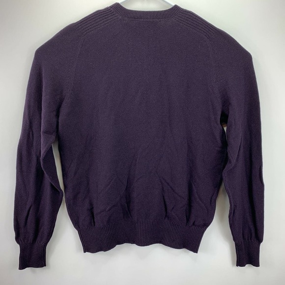 Dylan Gray Mens Raglan Crewneck Viscose Cashmere Blend Sweater Purple L - Picture 2 of 4
